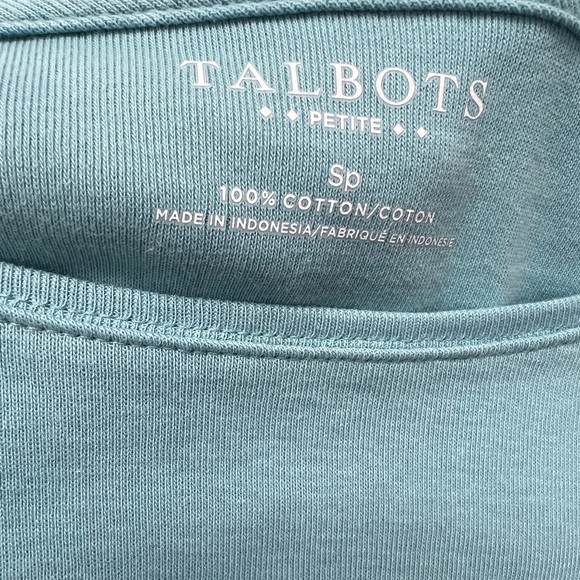 TALBOTS Cotton Long Sleeve Tee/ Blue Frosting - Picture 2 of 4